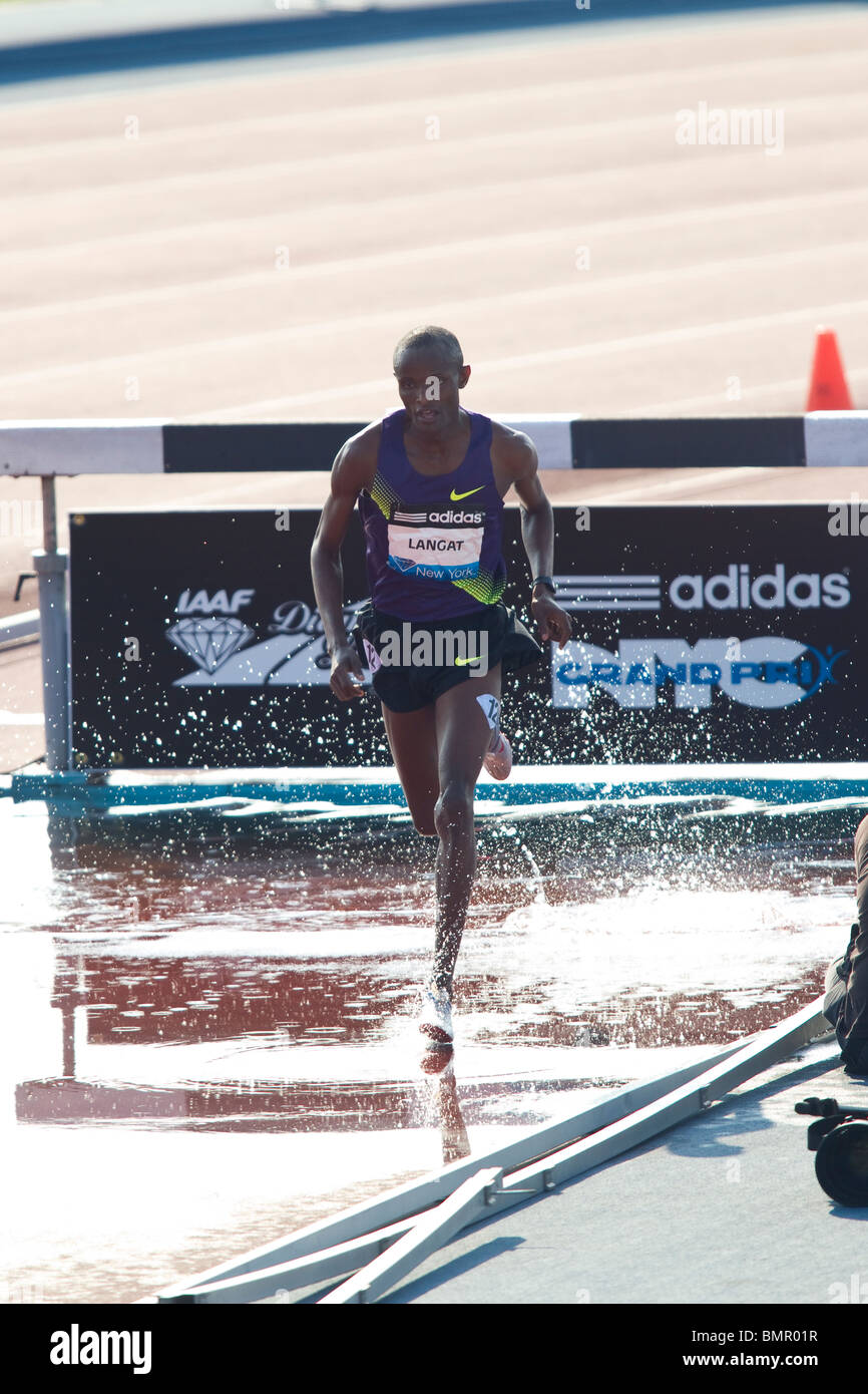 Paul Kipsiele Koech (KEN) winner competiting in the 3000 m Steeplechase at the New York Grand Prix, IAAF Diamond League Stock Photo