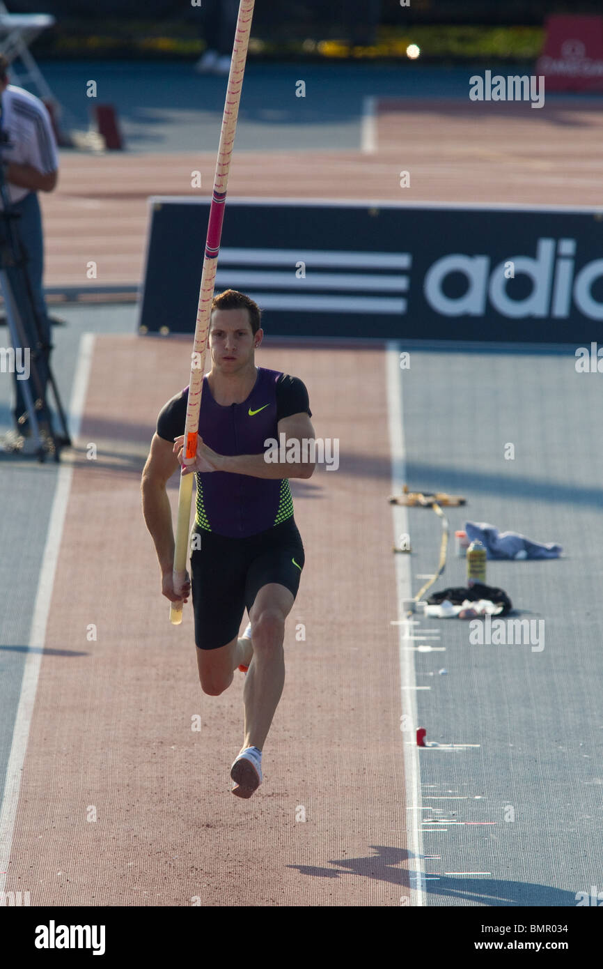 Renaud Lavillenie (FRA) winner of the Men's pole vault at the New York