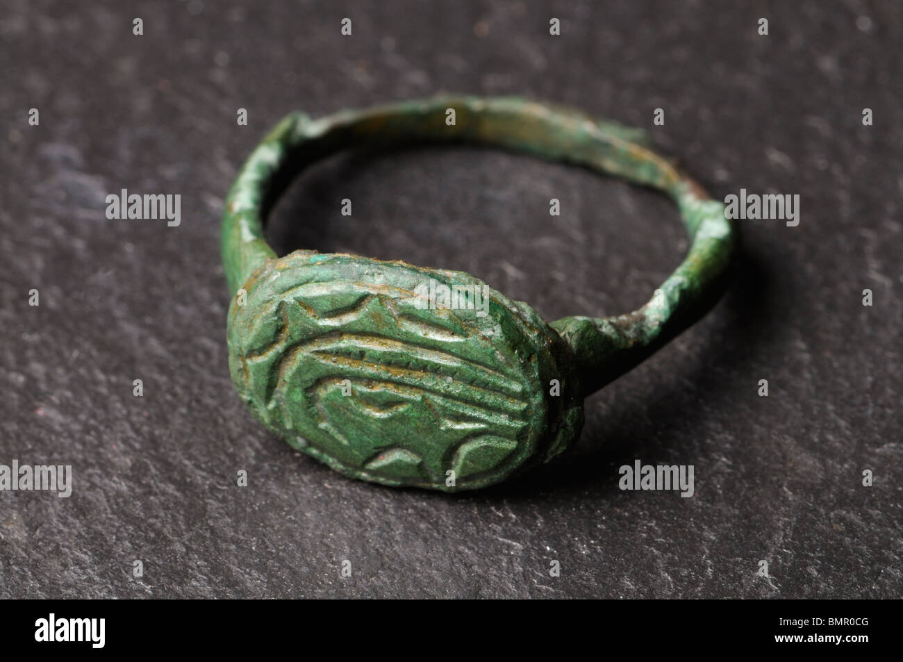 Ancient Roman bronze ring Stock Photo