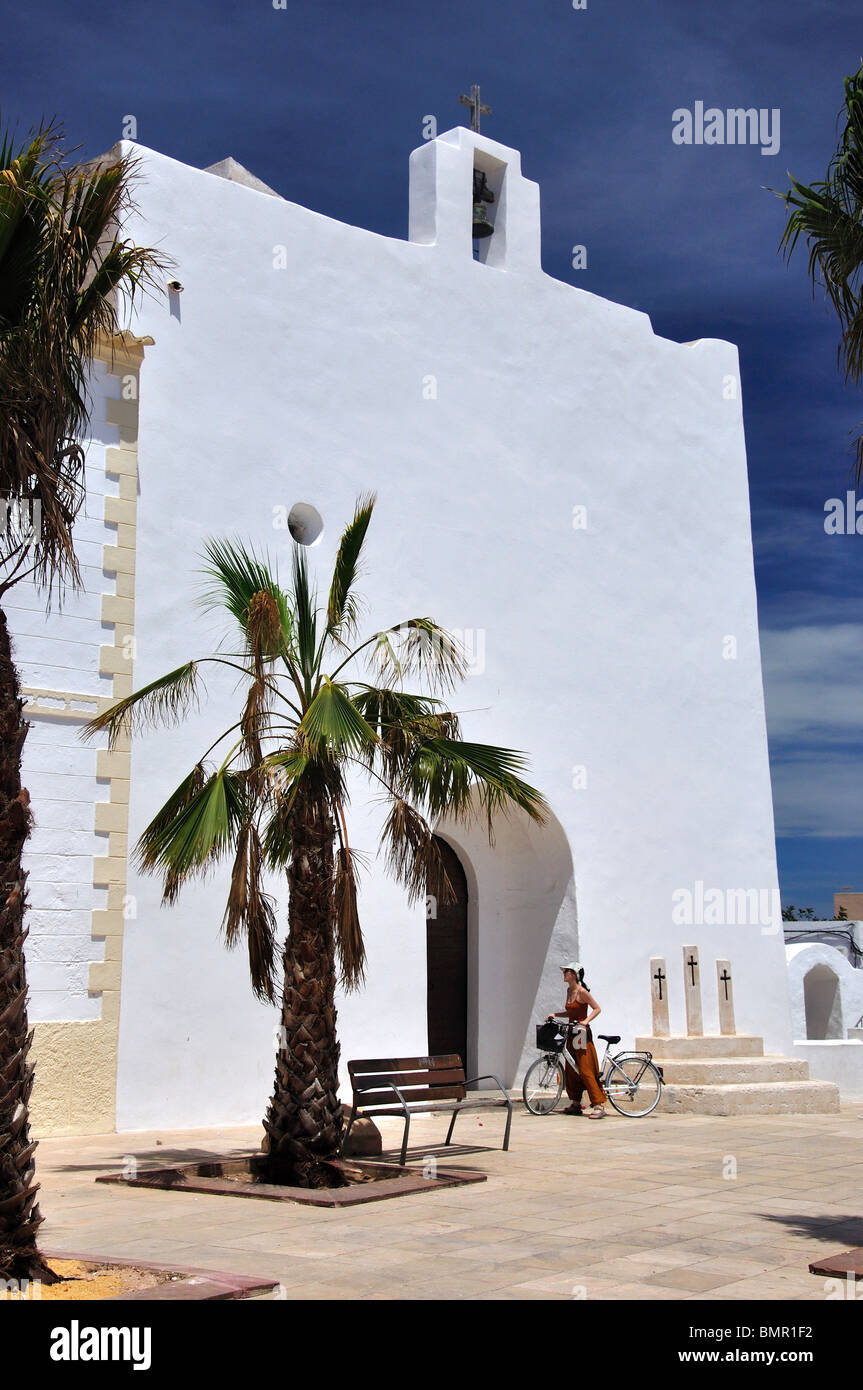 Sant Francesc Xavier Church, Placa de sa Constitucio, Formentera, Balearic Islands, Spain Stock Photo
