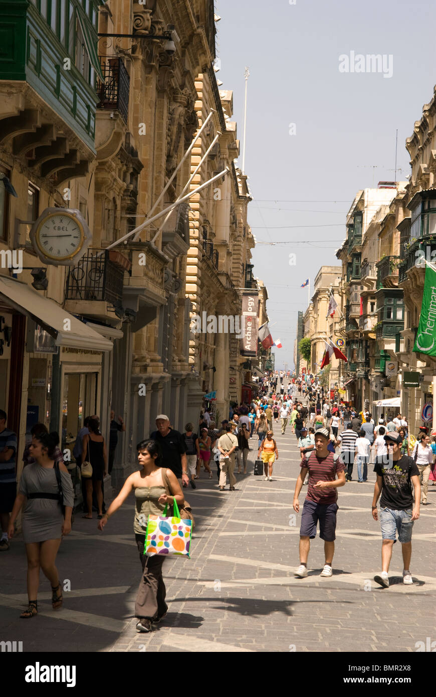 Republic Street, Valletta, Malta. Stock Photo