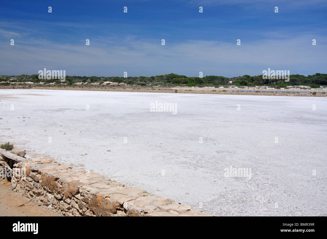 Salt pans, Ses Salines, Formentera, Balearic Islands, Spain Stock Photo