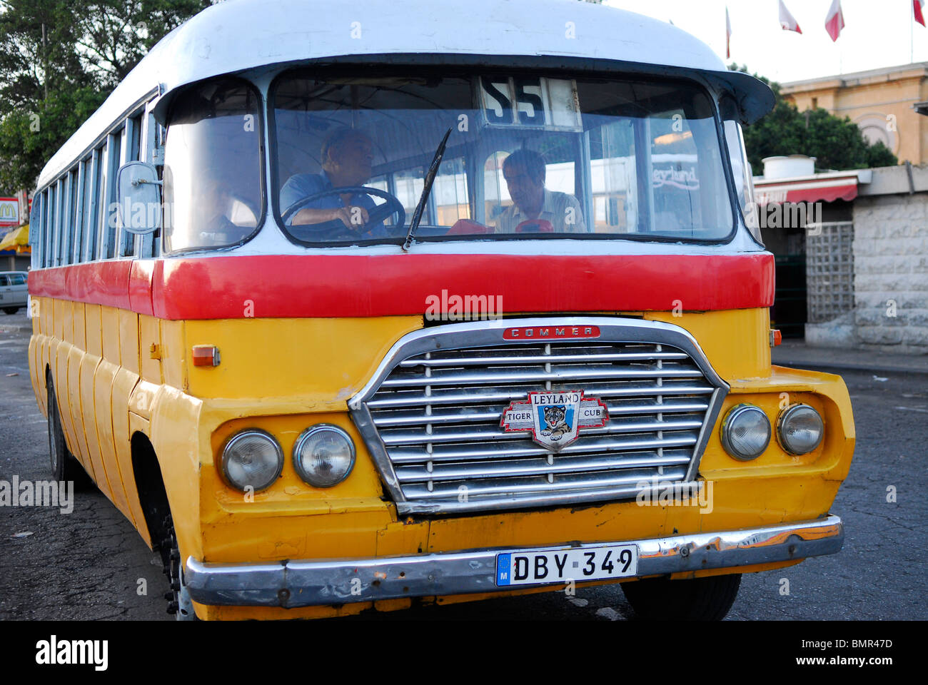 Public transport bus in Valletta, Malta. Stock Photo