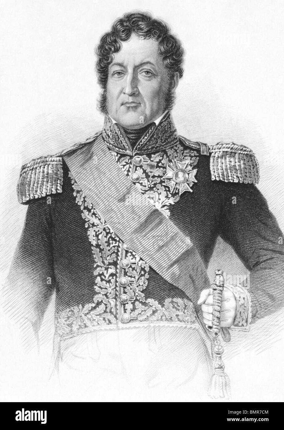 Louis Philippe (1773-1850) on engraving from the 1800s. King of the French during 1830-1848. Stock Photo