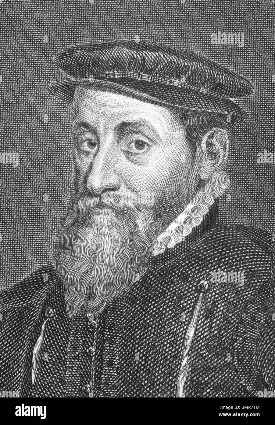 Thomas Gresham (1519-1579) on engraving from the 1800s. English merchant and financier. Stock Photo