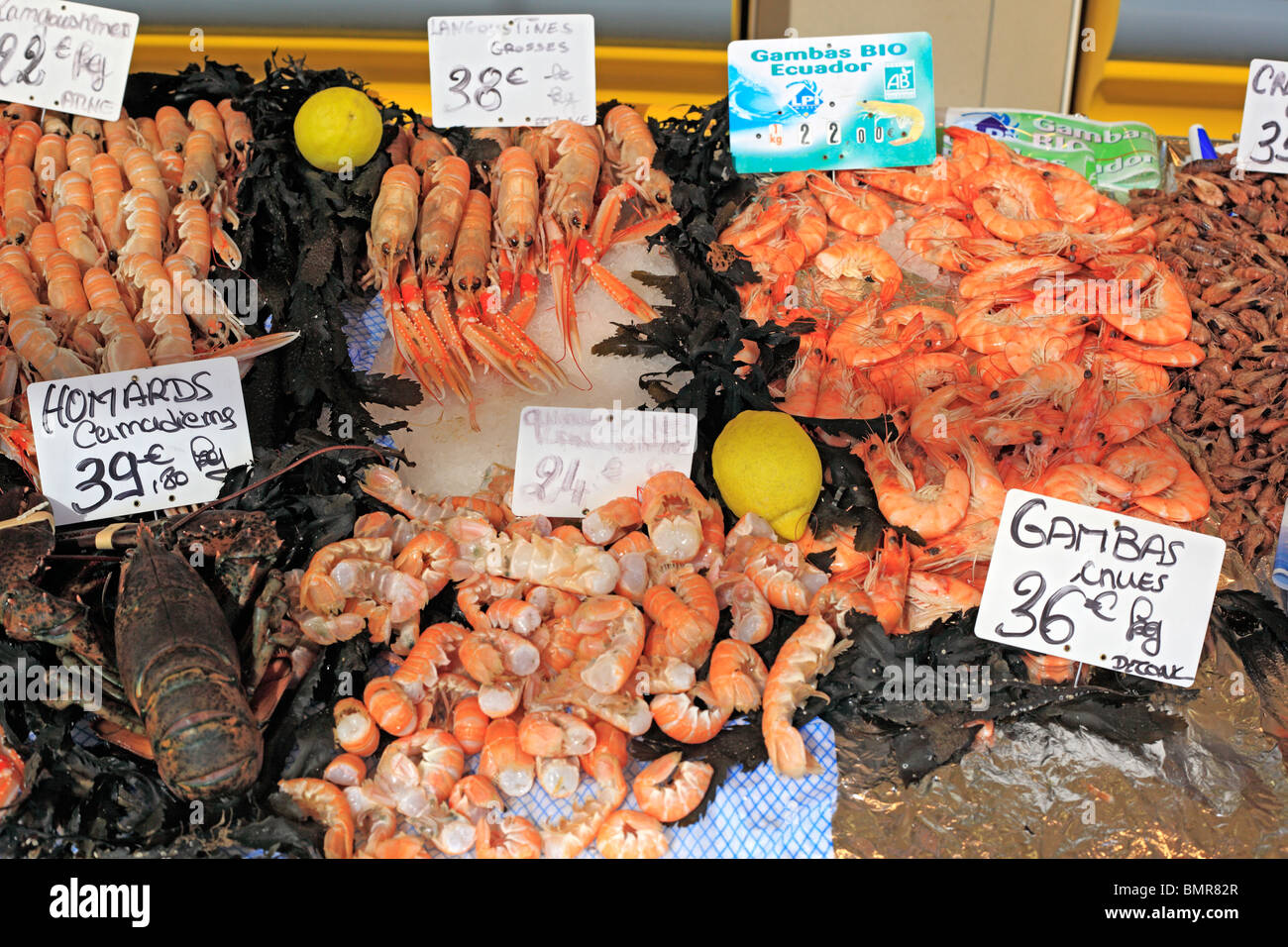 Seafood market, Le Havre, Seine-Maritime department, Upper Normandy, France Stock Photo