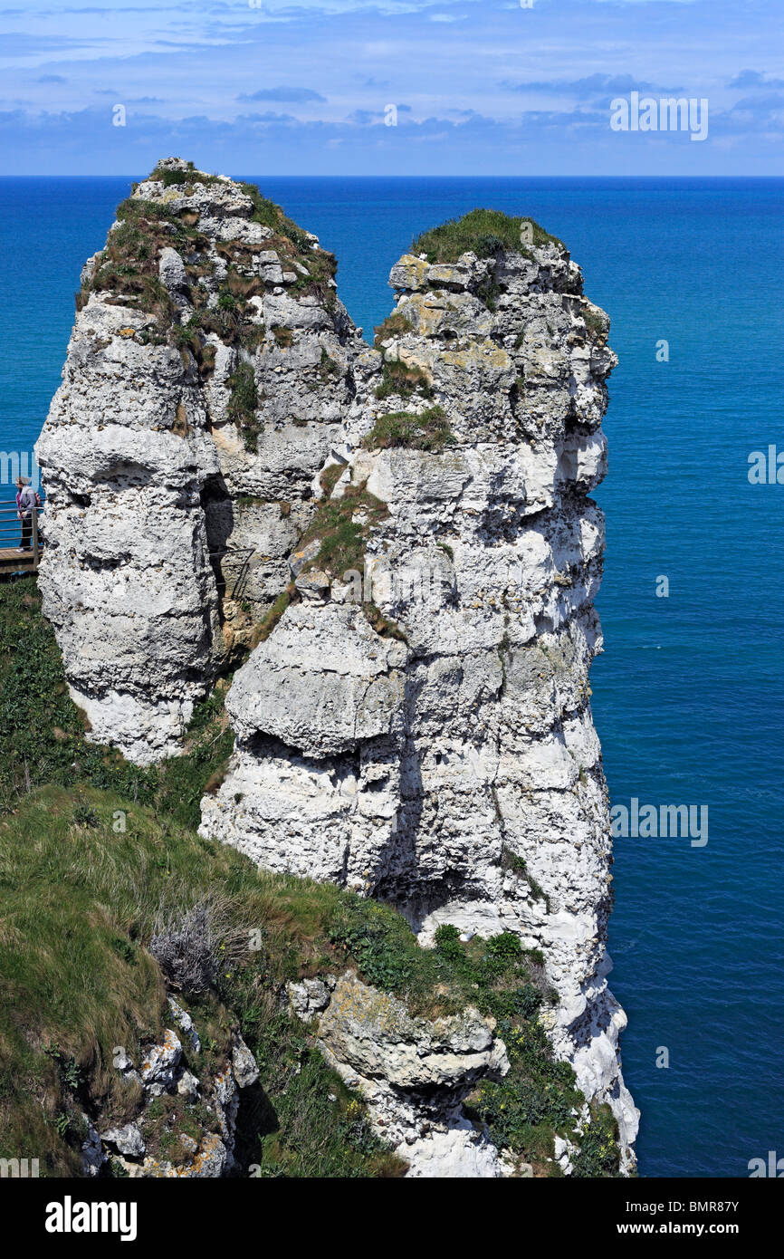 Cliffs on the sea beach, Etretat, Seine-Maritime department, Upper Normandy, France Stock Photo