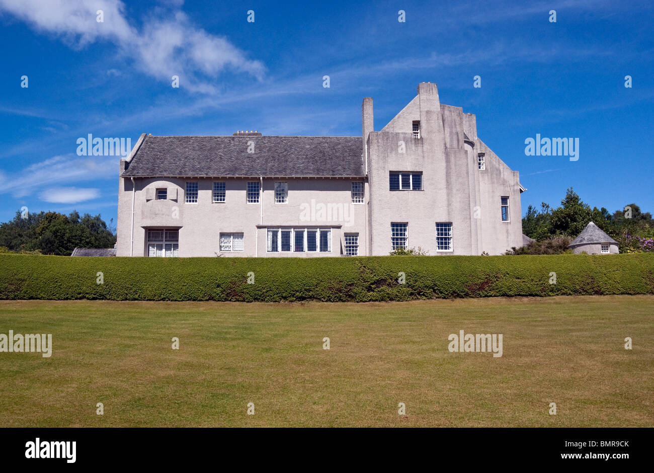 The Hill House in Helensburgh Scotland designed by Scottish architect Charles Rennie Mackintosh and restored by NTS Stock Photo