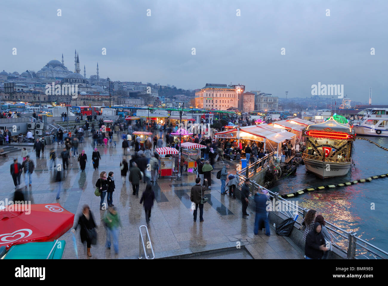 Istanbul. Turkey. Eminonu waterfront. Stock Photo