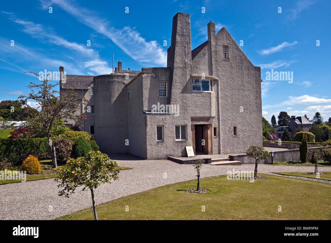 The Hill House in Helensburgh Scotland designed by Scottish architect Charles Rennie Mackintosh and restored by NTS Stock Photo