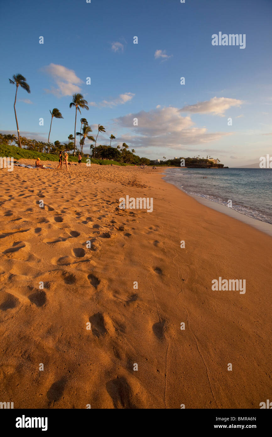Sunset Kaanapali Beach Maui Hawaii Stock Photo Alamy