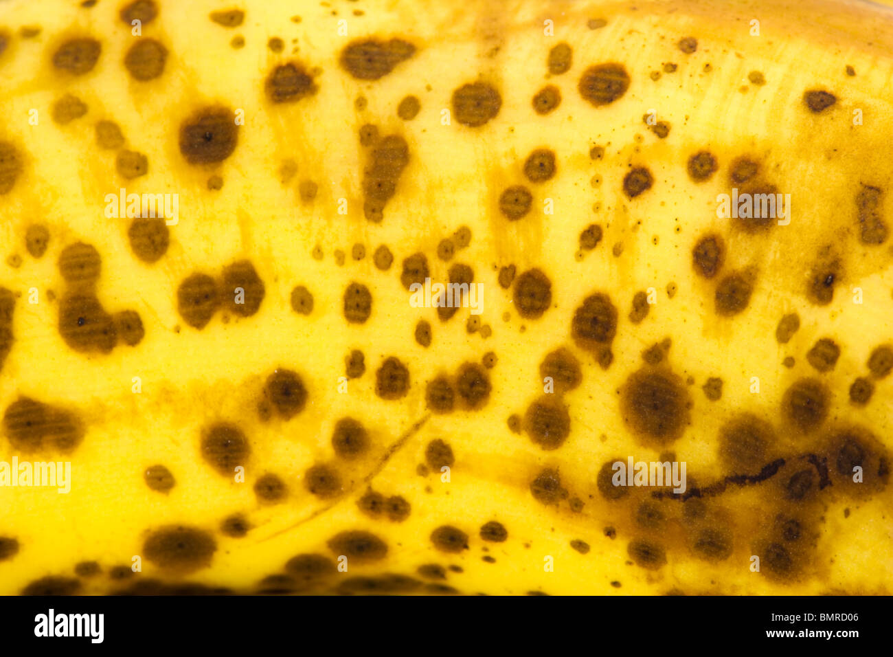 Spotty banana skin Stock Photo