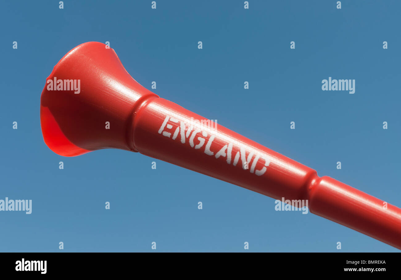 Vuvuzela or 'lepatata' Stadium Horns in England Colours, 17th June 2010 Stock Photo
