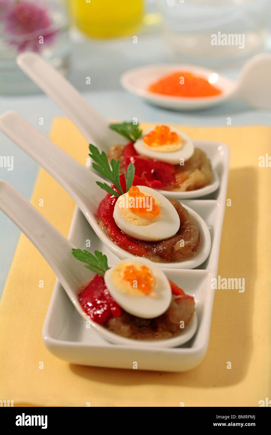 Quail egg canape hires stock photography and images Alamy