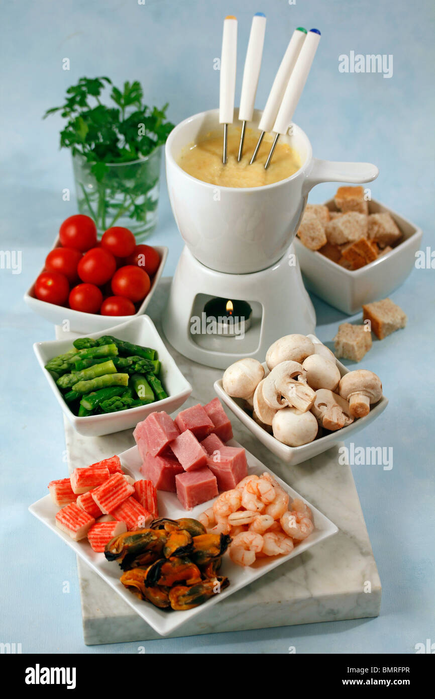 Mixed fondue. Recipe available Stock Photo Alamy
