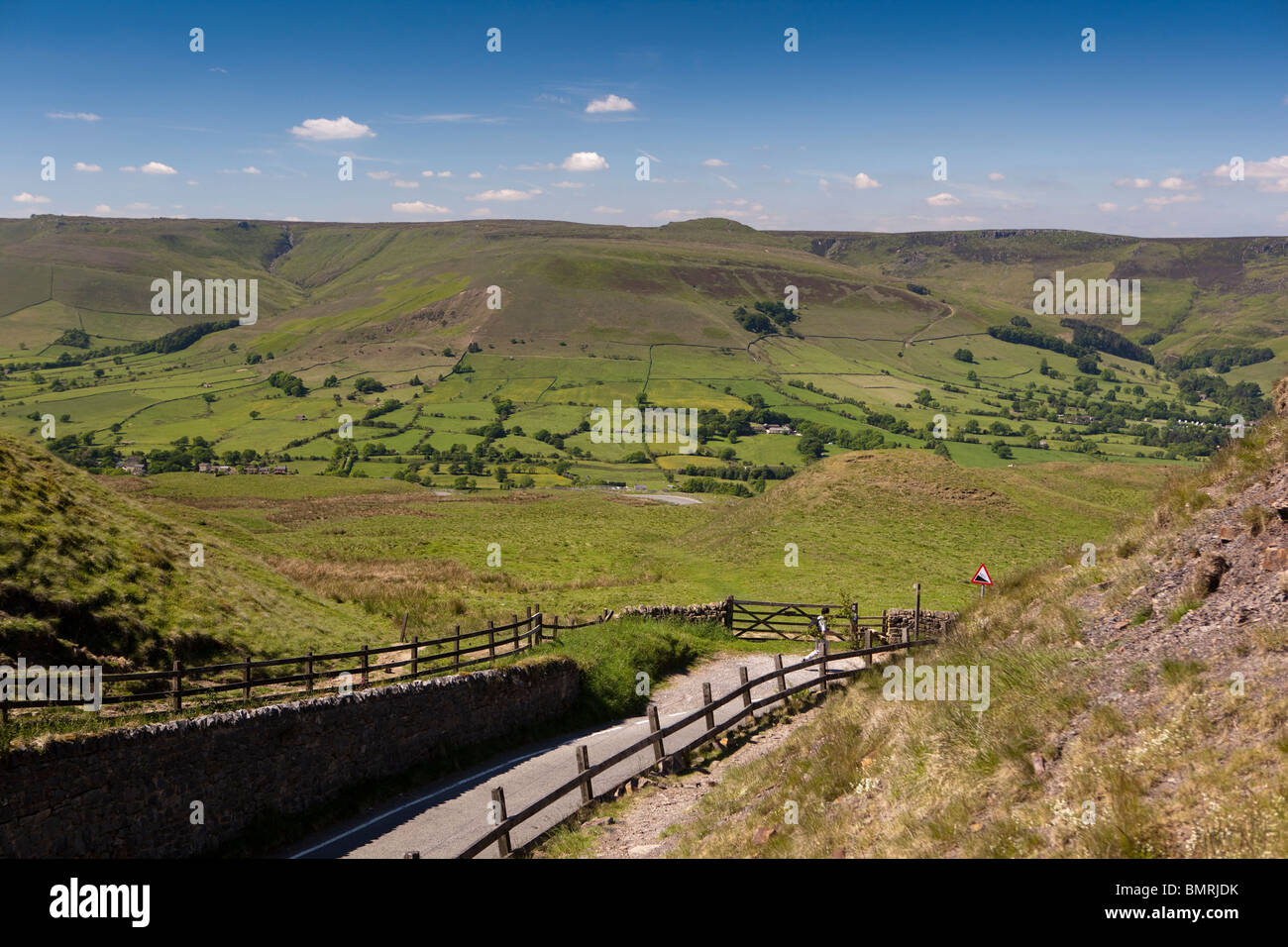 UK, England, Derbyshire, Vale of Edale from Mam Tor Stock Photo