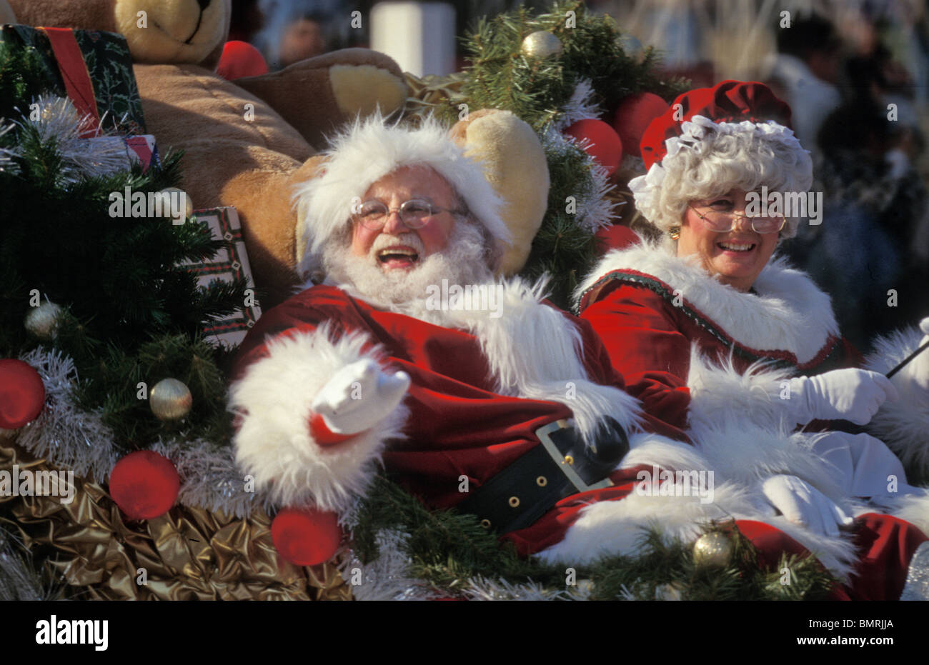 Thanksgiving day parade, Phila. PA featuring Santa and Mrs Claus