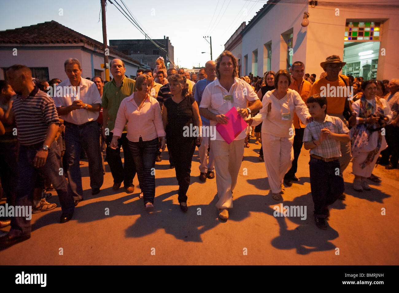 Opening parade, Festival del Cine Pobre, Gibara, Cuba Stock Photo