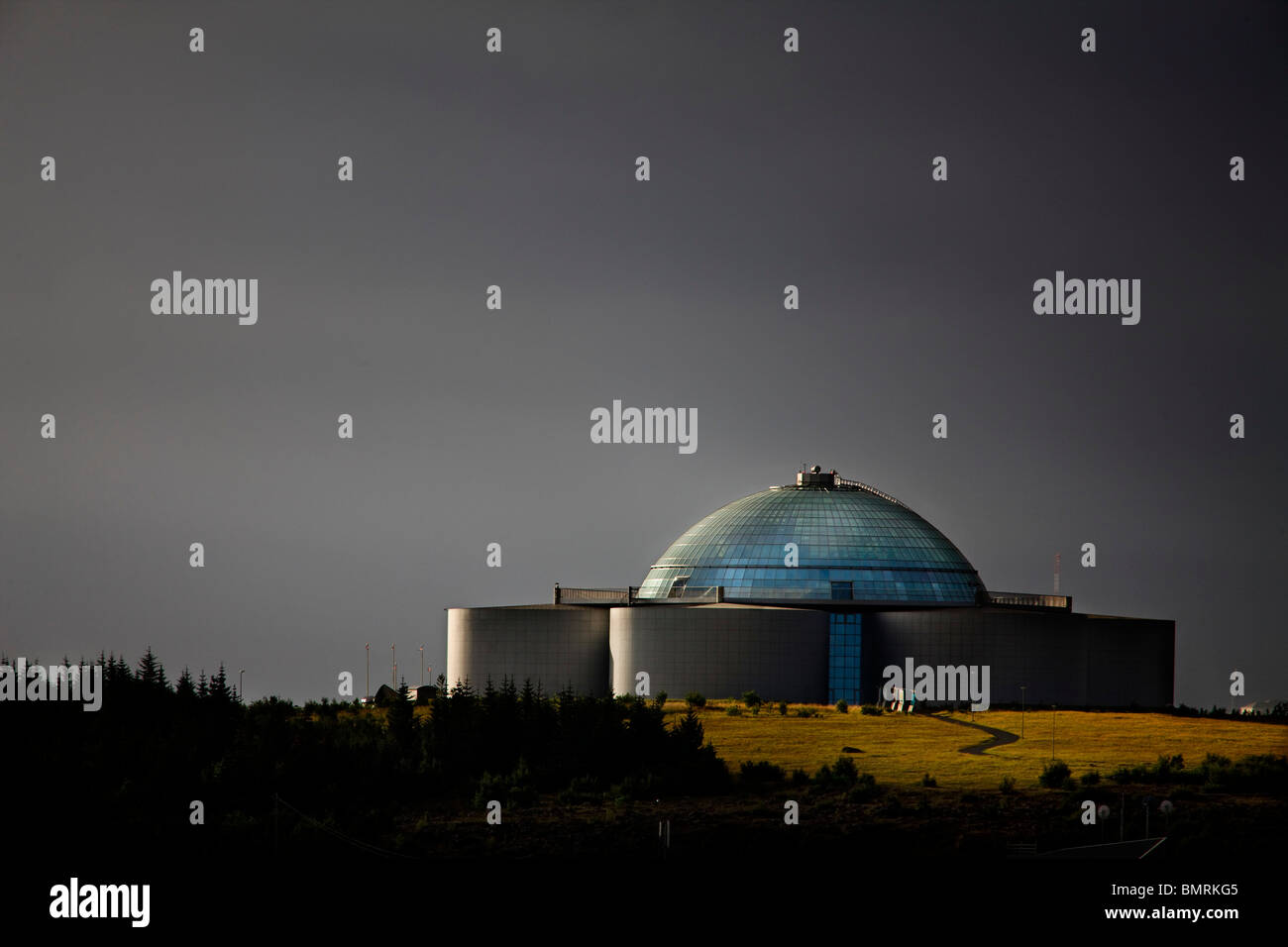 Iceland, Reykjavik With its silvery glass domes the Perlan is Reykjavík