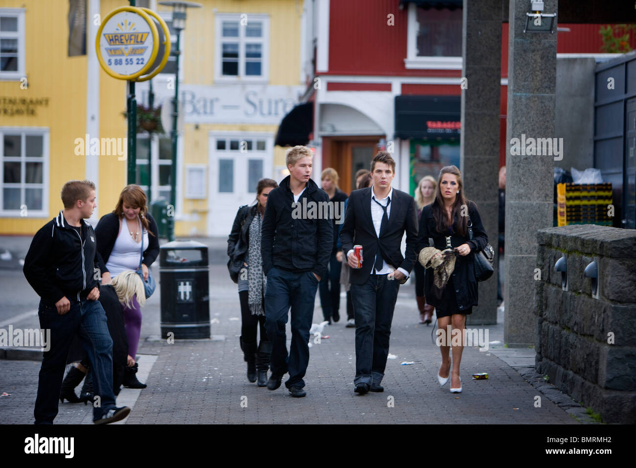 Reykjavik Culture Night is one of the most popular events in Icelandic art life. Stock Photo