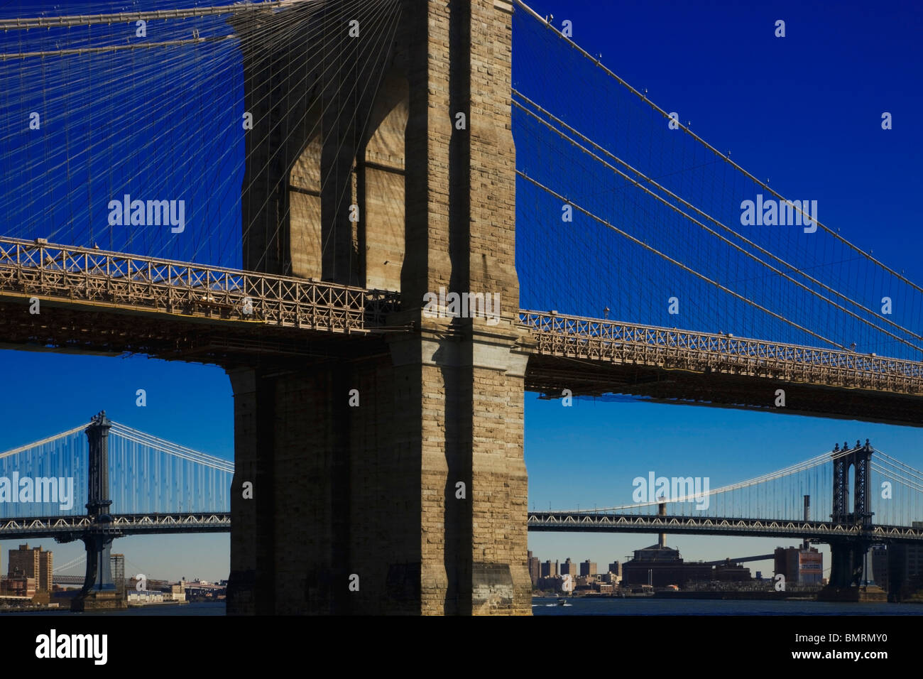 New York City, New York, United States Of America; Brooklyn Bridge Stock Photo