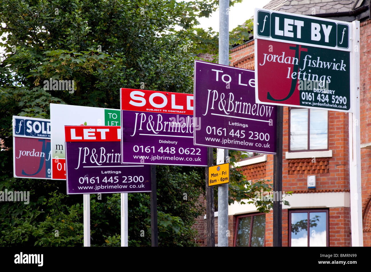 Estate agent's signs in the West Didsbury Area, Manchester, UK Stock