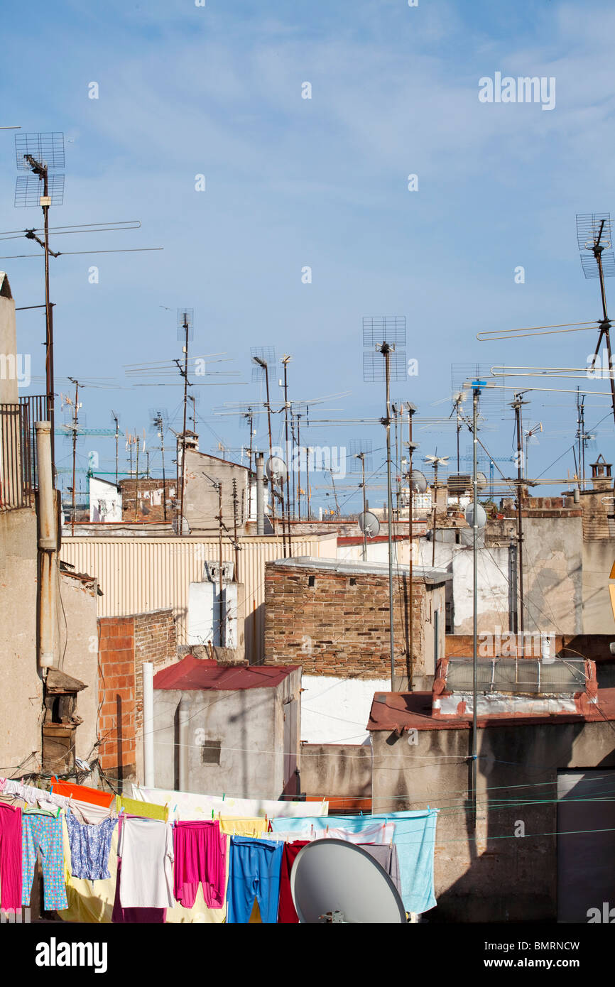 Rooftops off Barcelona Gothic Area Stock Photo Alamy