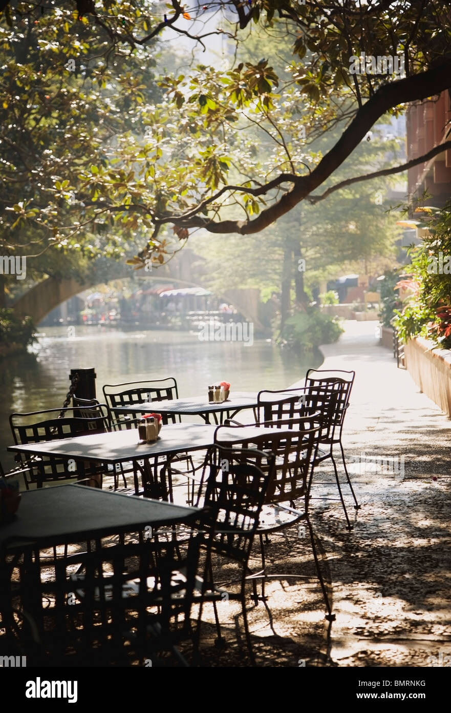 San Antonio, Texas, United States Of America; A Cafe Along The Riverwalk Stock Photo