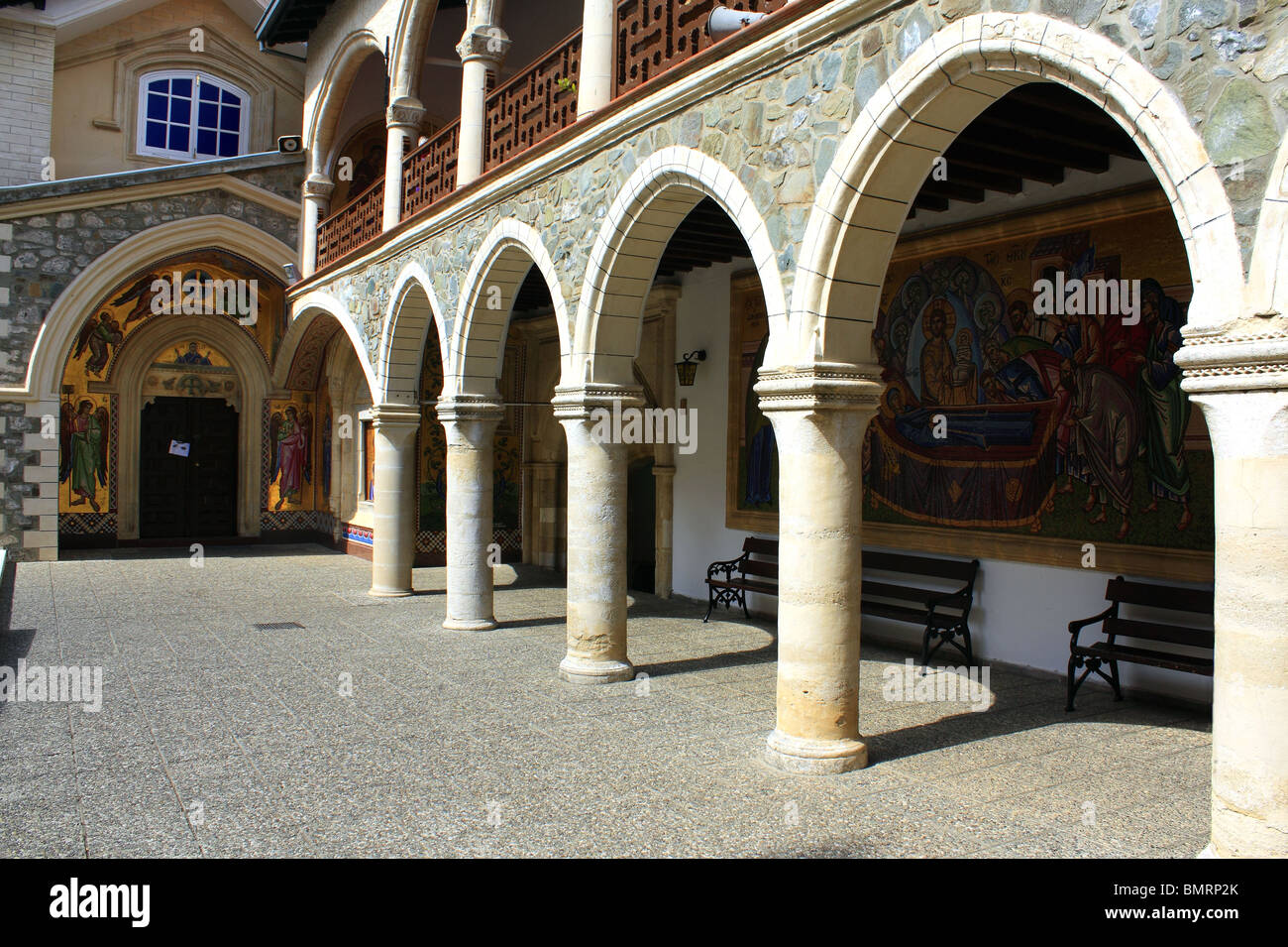 Kikkos Kykko Throni Monastery Greek Orthodox Church Troodos Mountains Cypress EU European Union Europe Stock Photo