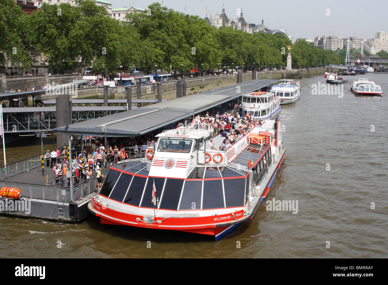 City Cruises pleasure boats on the River Thames, London, England, U.K. Stock Photo