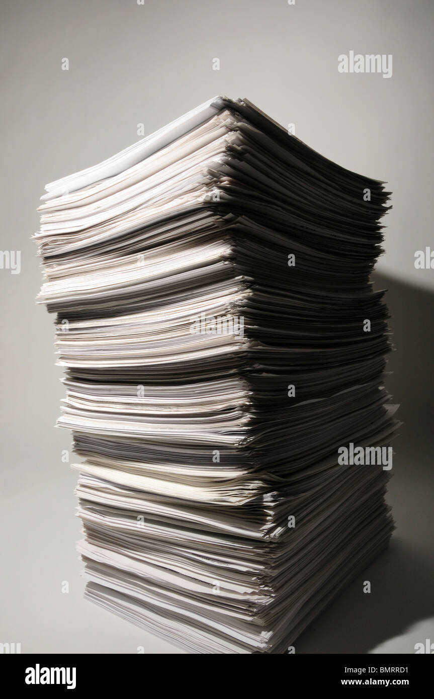 A stack of used sheets of white paper Stock Photo Alamy