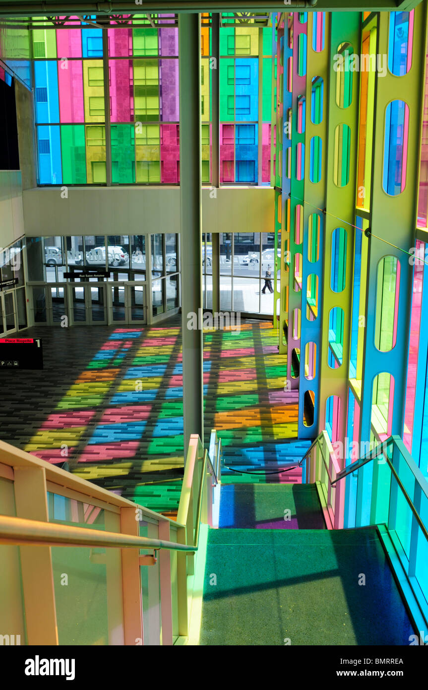 The Coloured Glass Windows At The Palais de Congress In Montreal