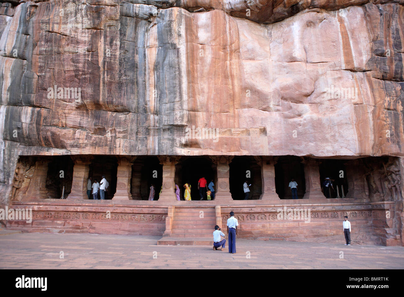 Badami ; Chalukya ; Cave 3 ; Rock Cut Cave Temple ; District Bagalkot; State Karnataka ; Deccan Plateau ; India Stock Photo