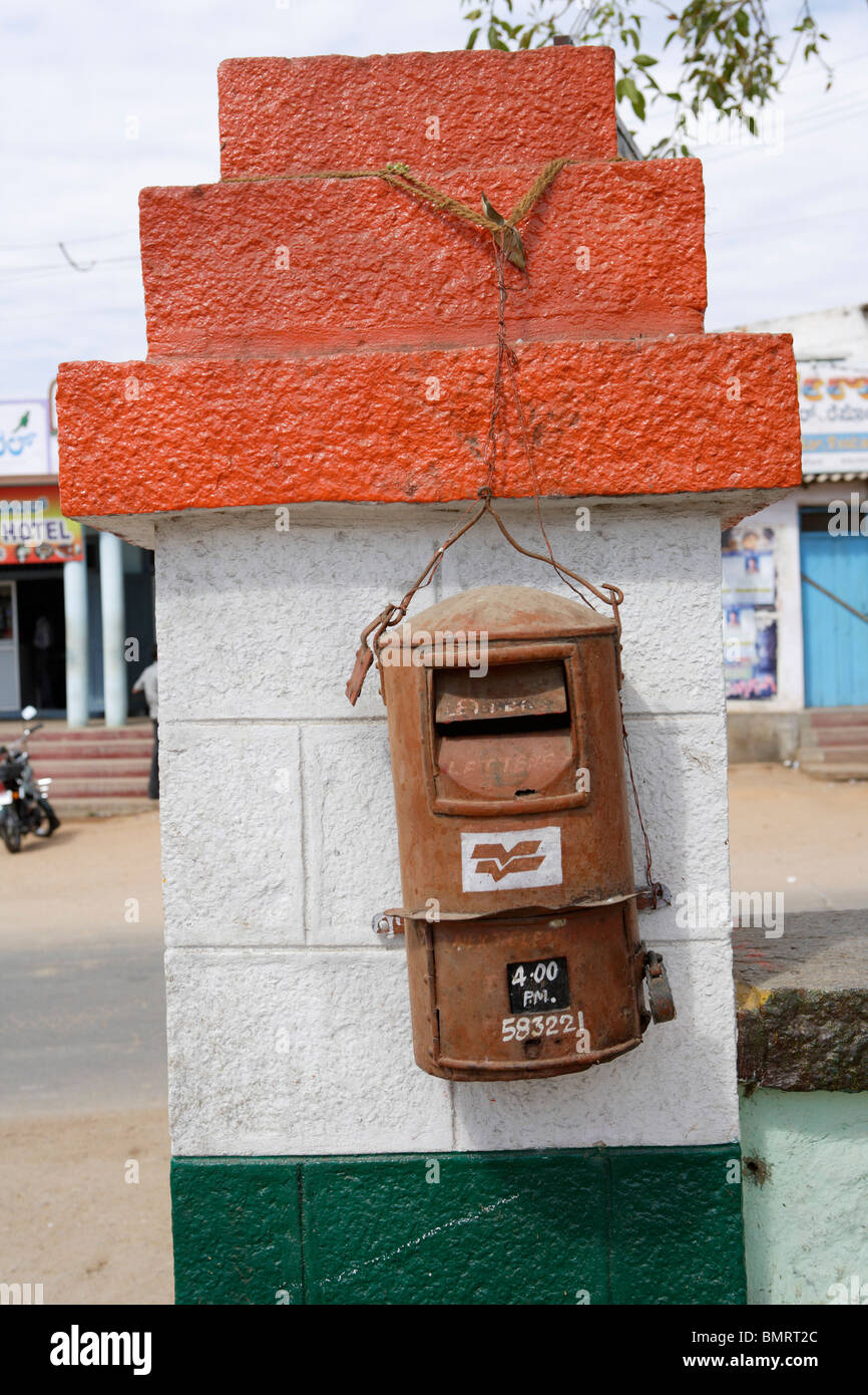 Post Box ; Kamalapur ; Hampi ; Vijayanagara ; Deccan Plateau ; Taluka Hospet ; District Bellary ; State  Karnataka ; India Stock Photo