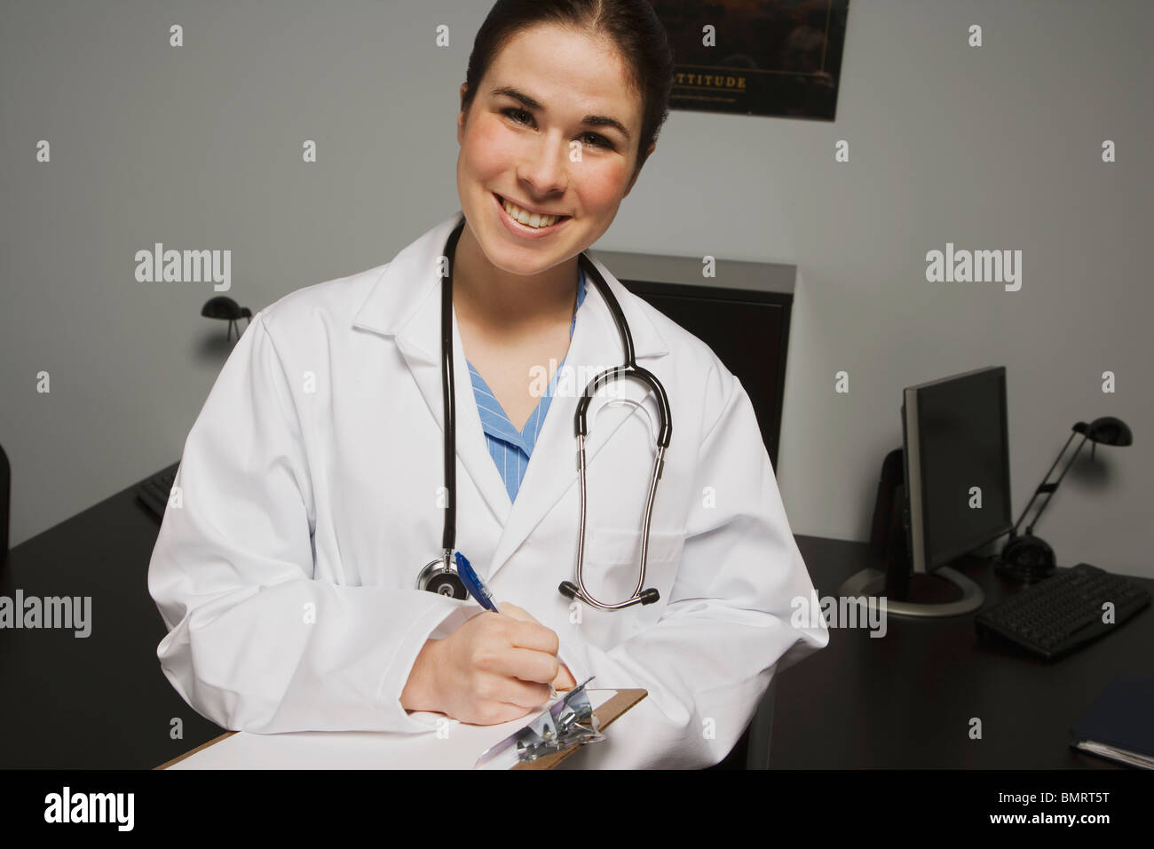 A Female Doctor In An Office Stock Photo