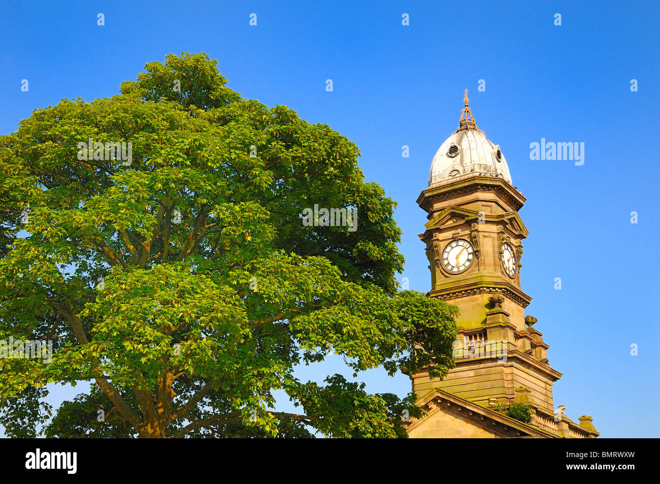 Scarborough Station clock tower Stock Photo