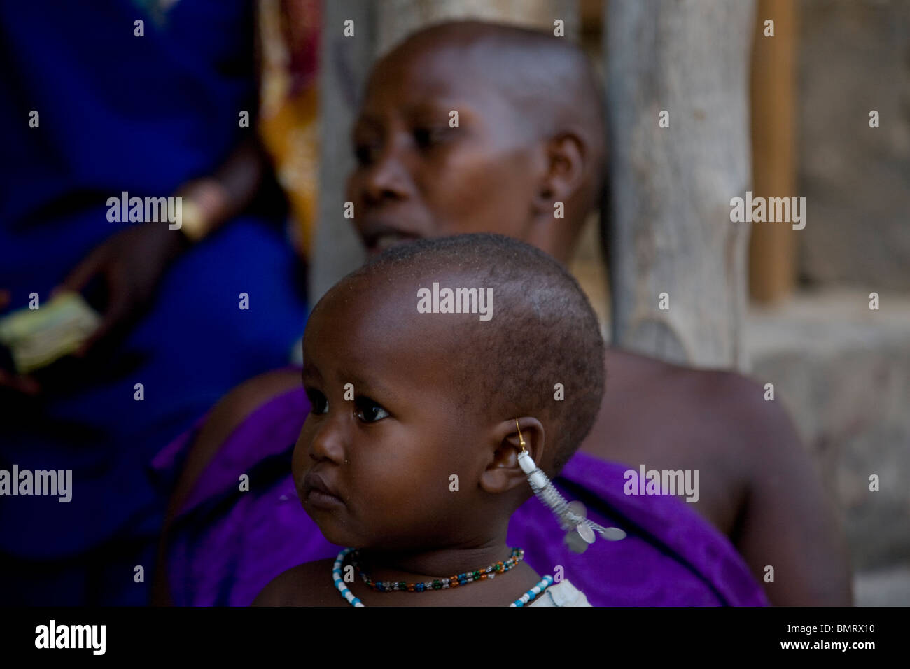 masai woman whit her child in Tanzania Stock Photo