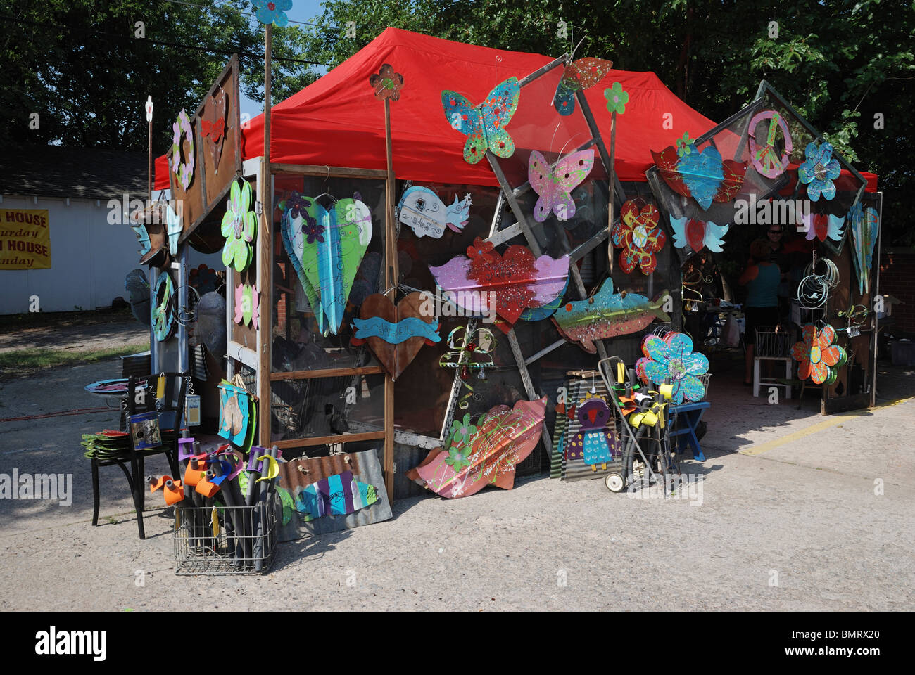 A craft stall in the Paseo Arts District of downtown Oklahoma City during the Memorial Day arts festival. Stock Photo