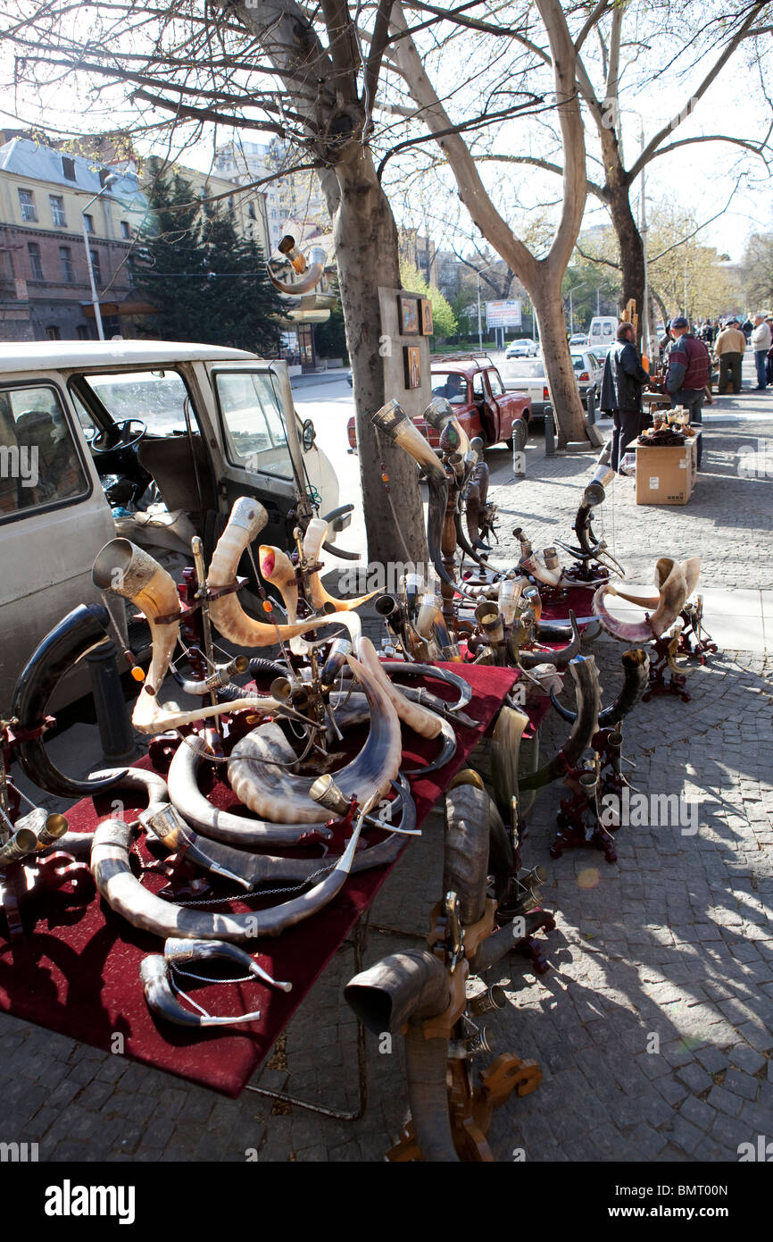 Tbilisi dry bridge flea market, Stock Photo Alamy