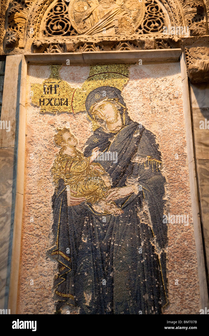 Hodegetria Mary mosaic inside Chora Museum, also known as Kariye Muzesi, Edirnekapi, Istanbul, Turkey Stock Photo