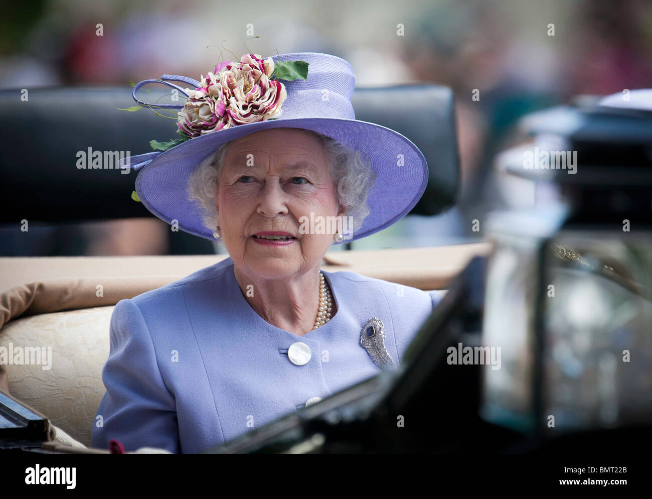 Britain's Queen Elizabeth II at the Royal Ascot 2010 horse race meeting Stock Photo