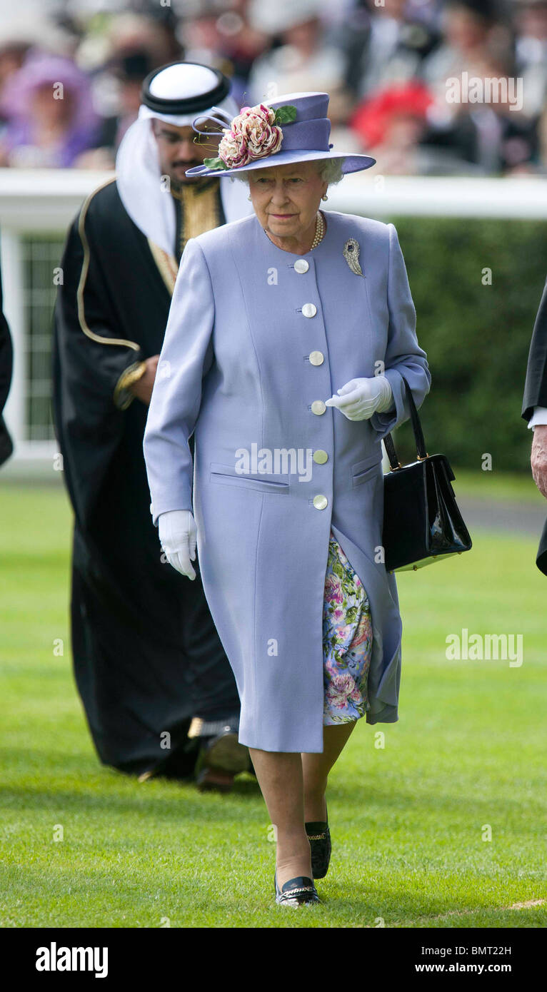 Britain's Queen Elizabeth II at the Royal Ascot 2010 horse race meeting Stock Photo
