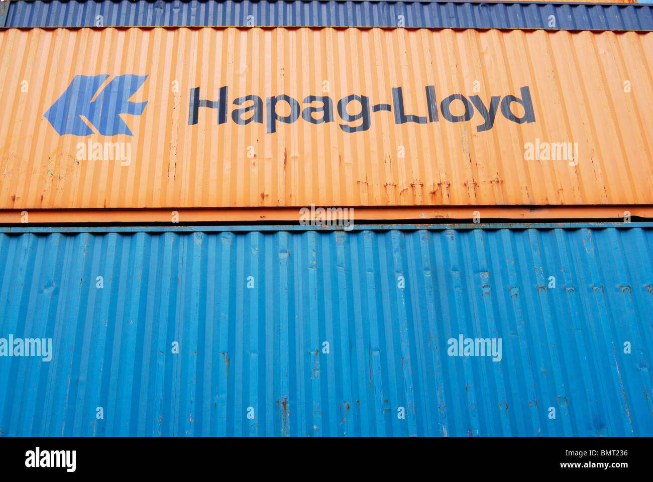 Containers in Knowsley freight terminal, Knowsley Business Park