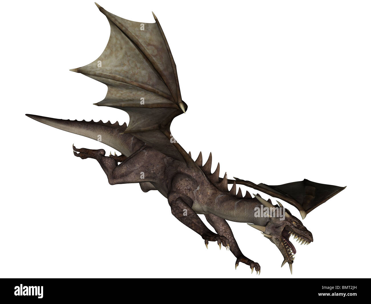 3D rendered flying dragon isolated on white background Stock Photo Alamy