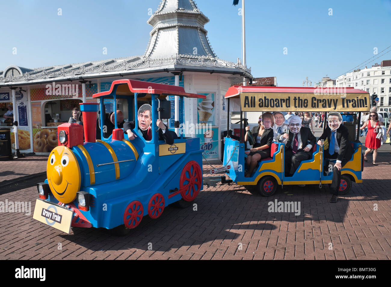 All Aboard the Gravy Train which offered free transport along the front to the Labour conference