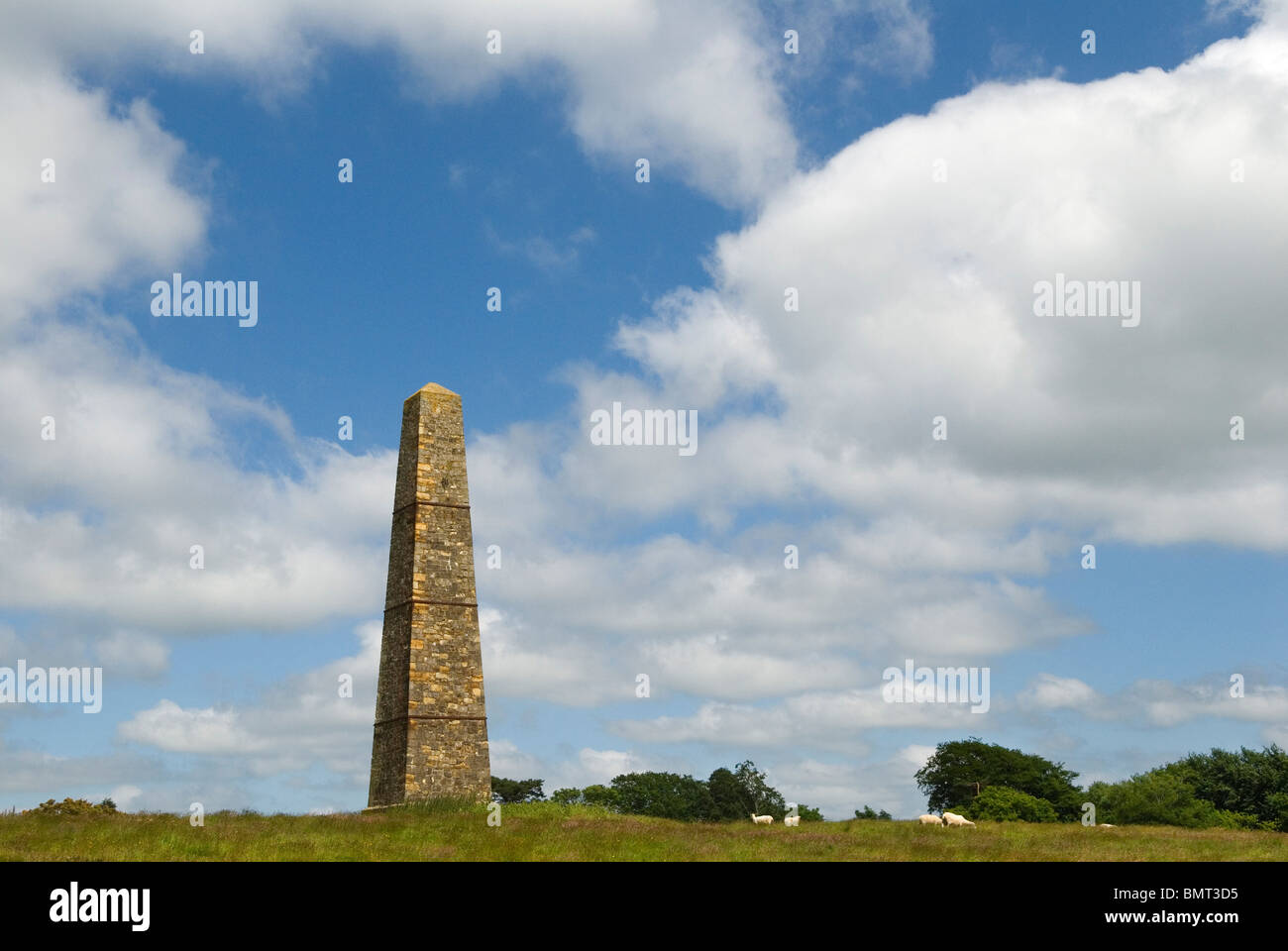 The Obelisk or Brightling Needle a distinctive Folly building Sussex UK. Built by John Fuller of Brightling Sussex 1757-1834.  HOMER SYKES Stock Photo