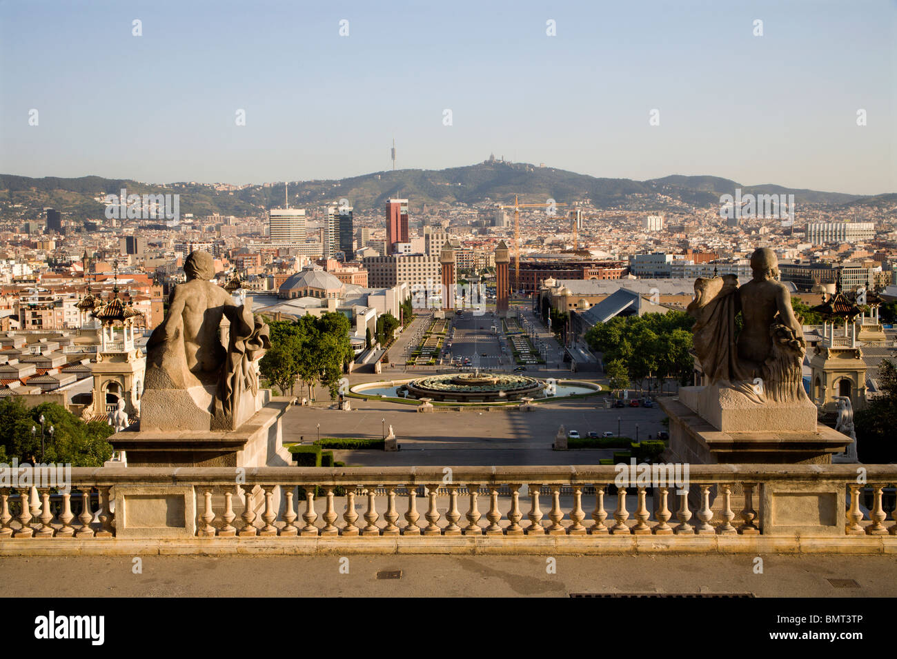 Barcelona - outlook from palace Real - morning Stock Photo