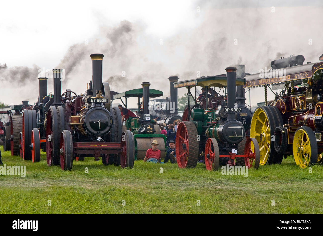 steam traction engine lineup Stock Photo - Alamy