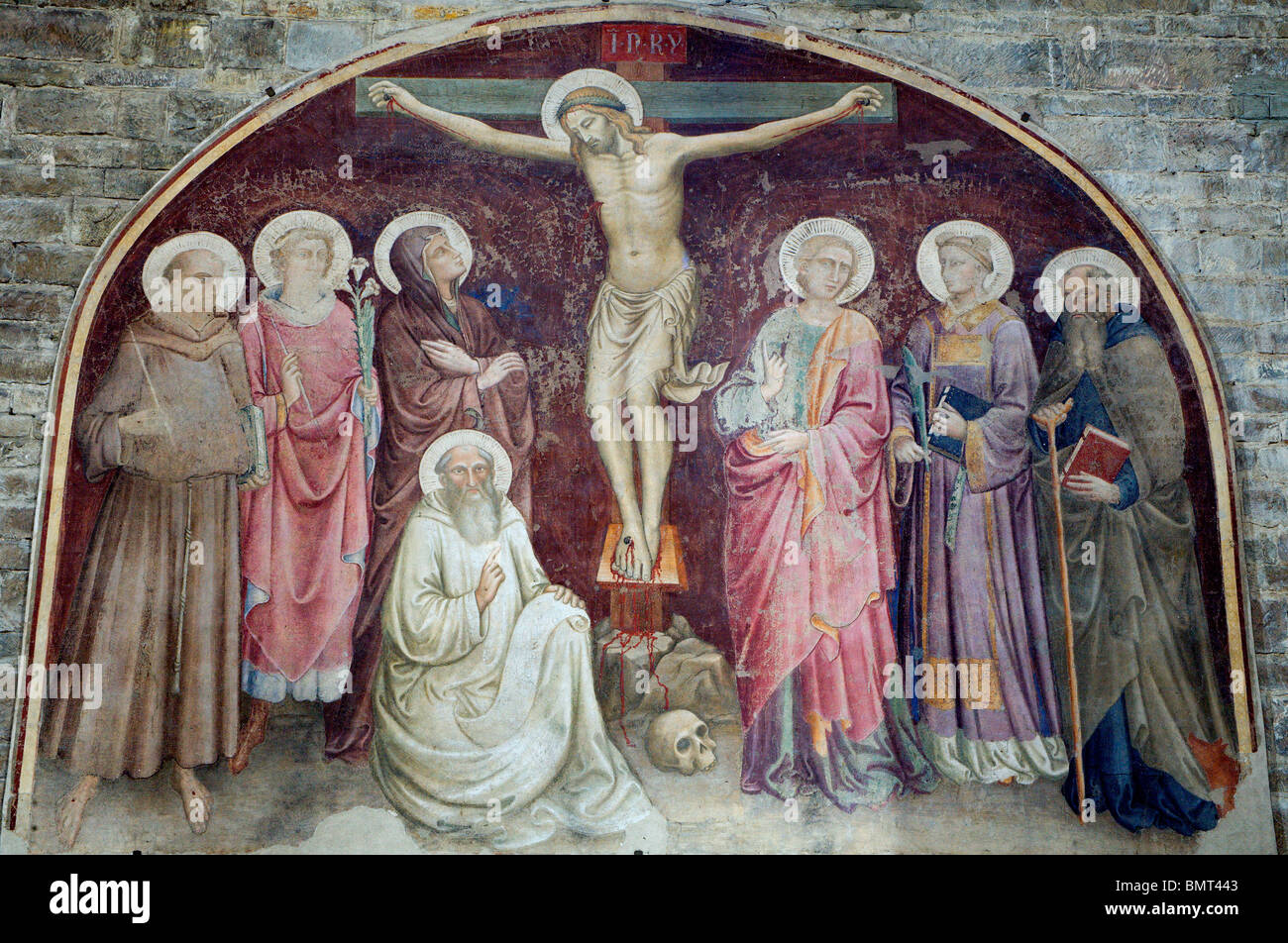 Jesus Christ on the cross from Florence church - San Miniato al Monte Stock Photo