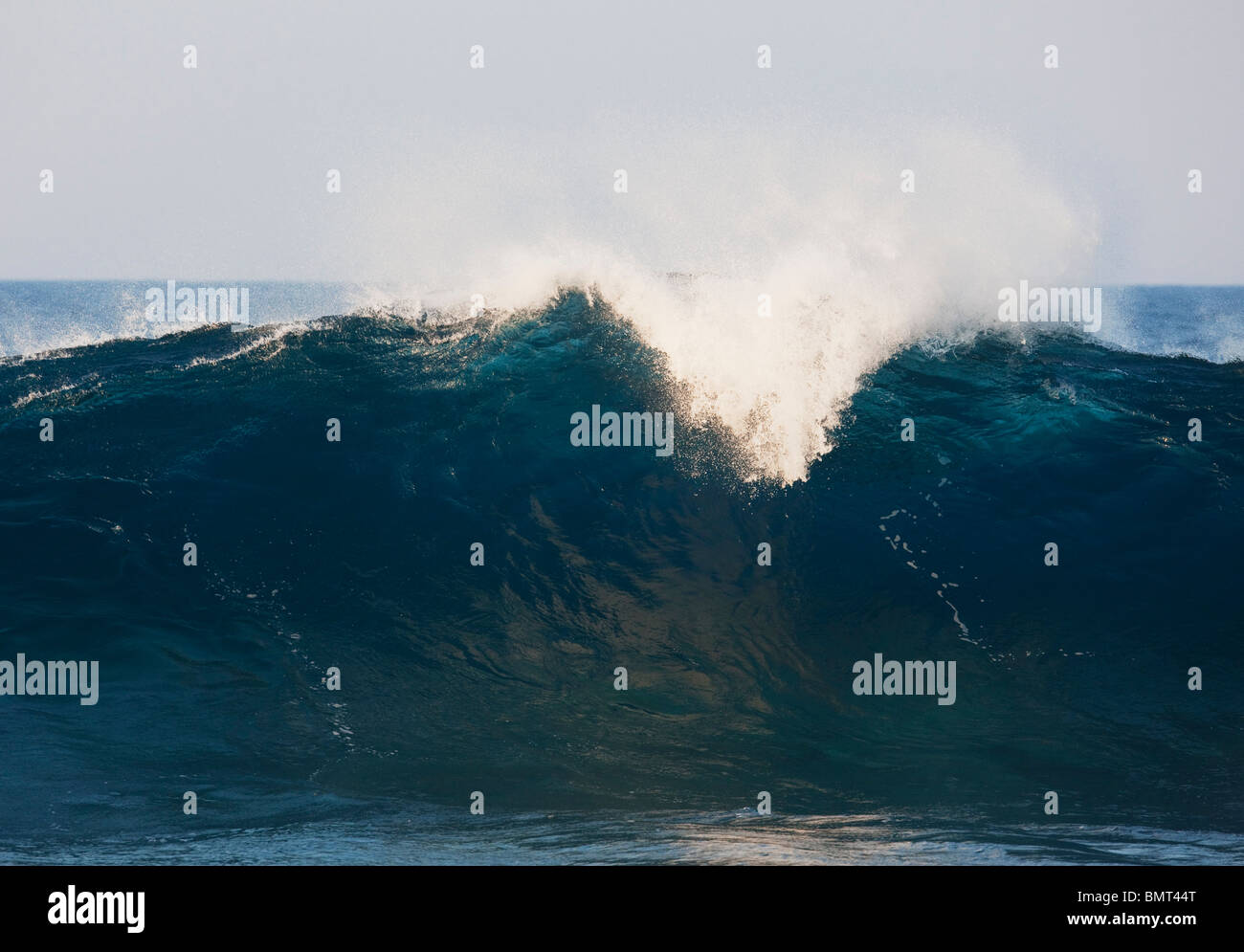 Hawaii, United States Of America; Large Incoming Ocean Wave Breaking ...
